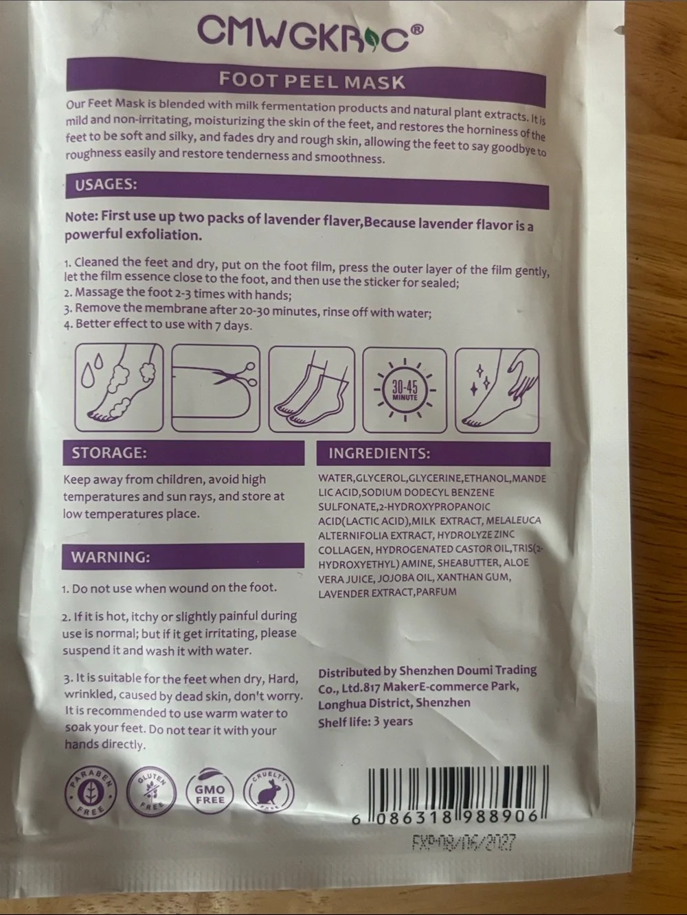 Foot Peel Mask Exfoliating Treatment, 2 Pack